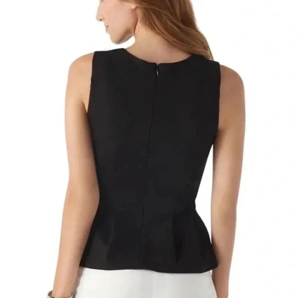 White House Black Market Peplum Ponte Sleeveless Necklace Bodice Top NWT - Picture 2 of 6